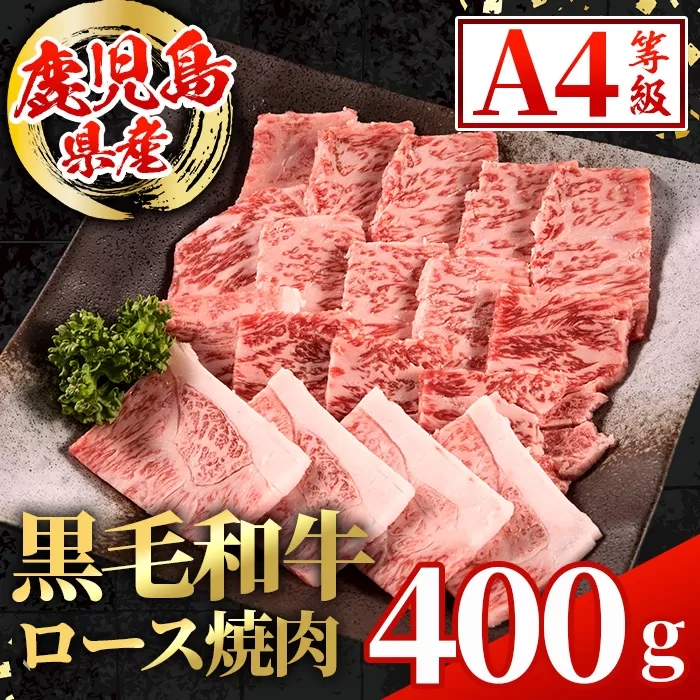 i1001 鹿児島県産 黒毛和牛 ロース焼肉用  (計400g) 国産 九州産 鹿児島産 黒毛和牛 牛肉 国産牛 ロース 焼肉 焼き肉 BBQ ロース肉 冷凍配送 【スターゼン】