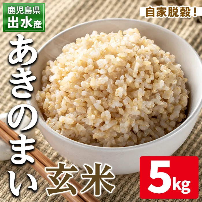 i1118-B 《数量限定》鹿児島県出水市産あきのまい玄米<5kg> 米 お米 5kg 玄米 あきのまい 自家精米 精米 自家脱穀 脱穀 おにぎり ごはん お米マイスター 厳選 【田上商店】