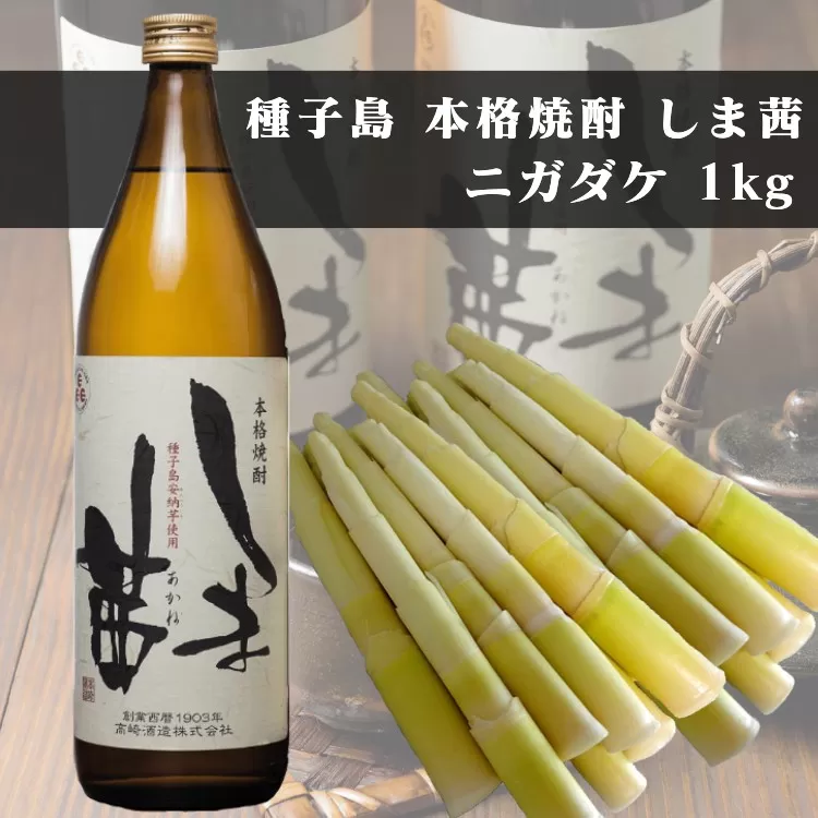  種子島 焼酎 しま茜 900ml と ニガダケ 1kg セット　NFN028【325pt】