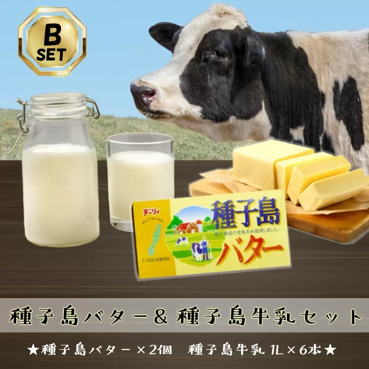 種子島 3.6牛乳 と 種子島 バター の セット（Ｂ） NFN260 【375pt】