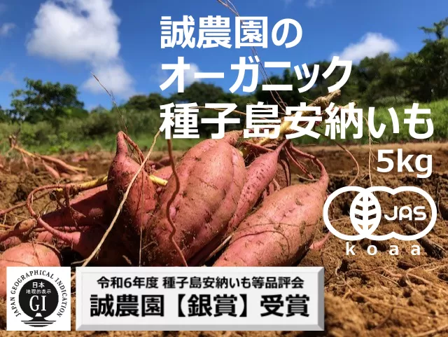 【先行予約 】種子島産 オーガニック (有機) 種子島安納いも (誠農園) ５ｋｇ　NFN537 【350pt】
