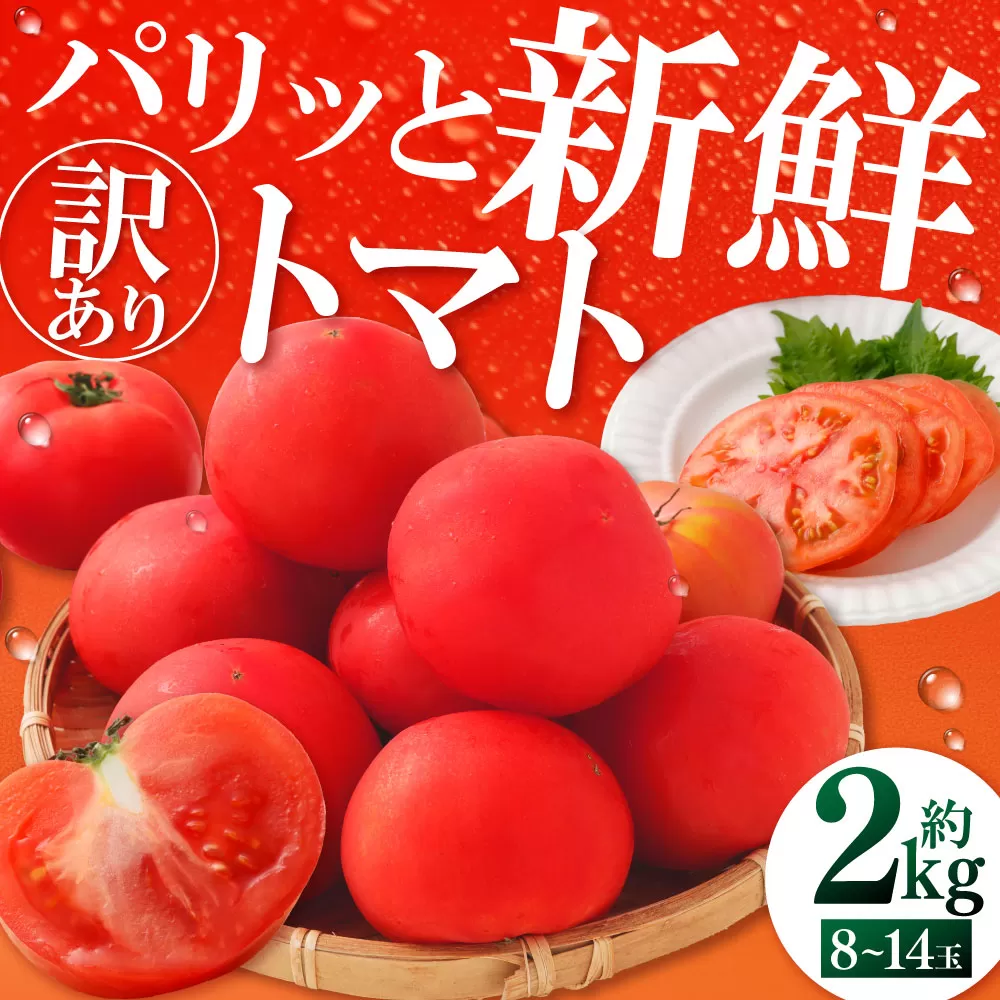 訳ありトマト 8～14玉 （約2kg）【2027年1月中旬～5月下旬発送予定】 トマト 訳あり とまと 野菜 新鮮 新鮮野菜 ZS-995