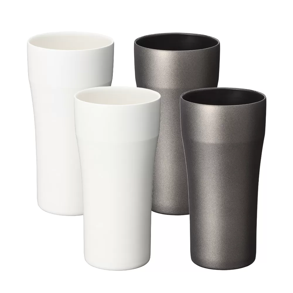 【京セラ】真空断熱タンブラー 420ml ＜ホワイト2個・ブラック2個＞ （計4個） CERAMUG タンブラー 真空容器 保冷 保温 真空断熱 セラミック トラベルカップ KYOCERA ESR-012