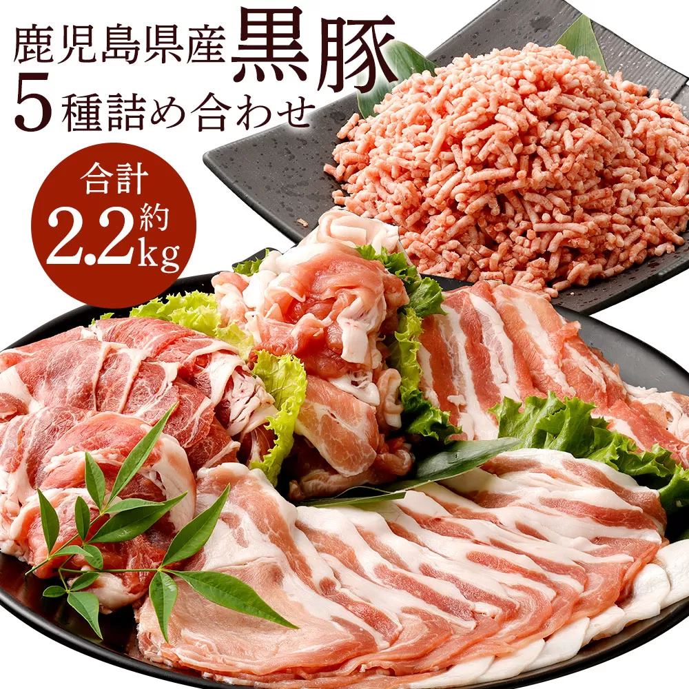 BS-129 鹿児島県産黒豚 5種詰合せ(約2.2kg)