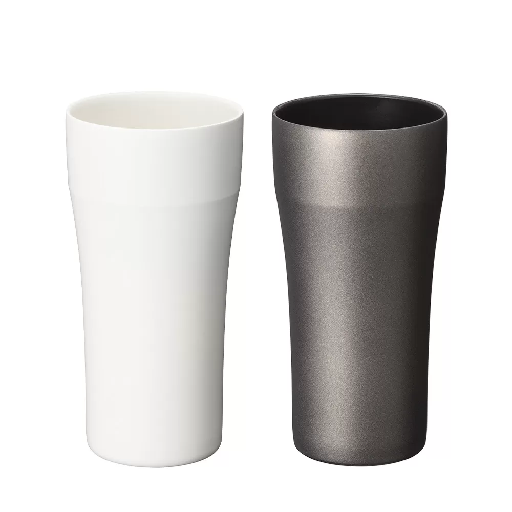 【京セラ】真空断熱タンブラー 420ml ＜ホワイト・ブラック＞ ペアセット （各1個） CERAMUG タンブラー 真空容器 保冷 保温 真空断熱 セラミック トラベルカップ KYOCERA BS-625-3