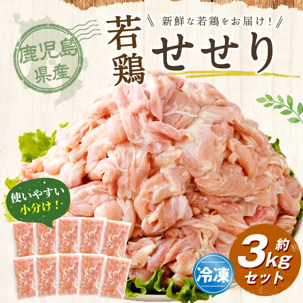 鹿児島県産 若鶏 小肉 （せせり）約3kg セット セセリ 鶏肉 冷凍 BS-399