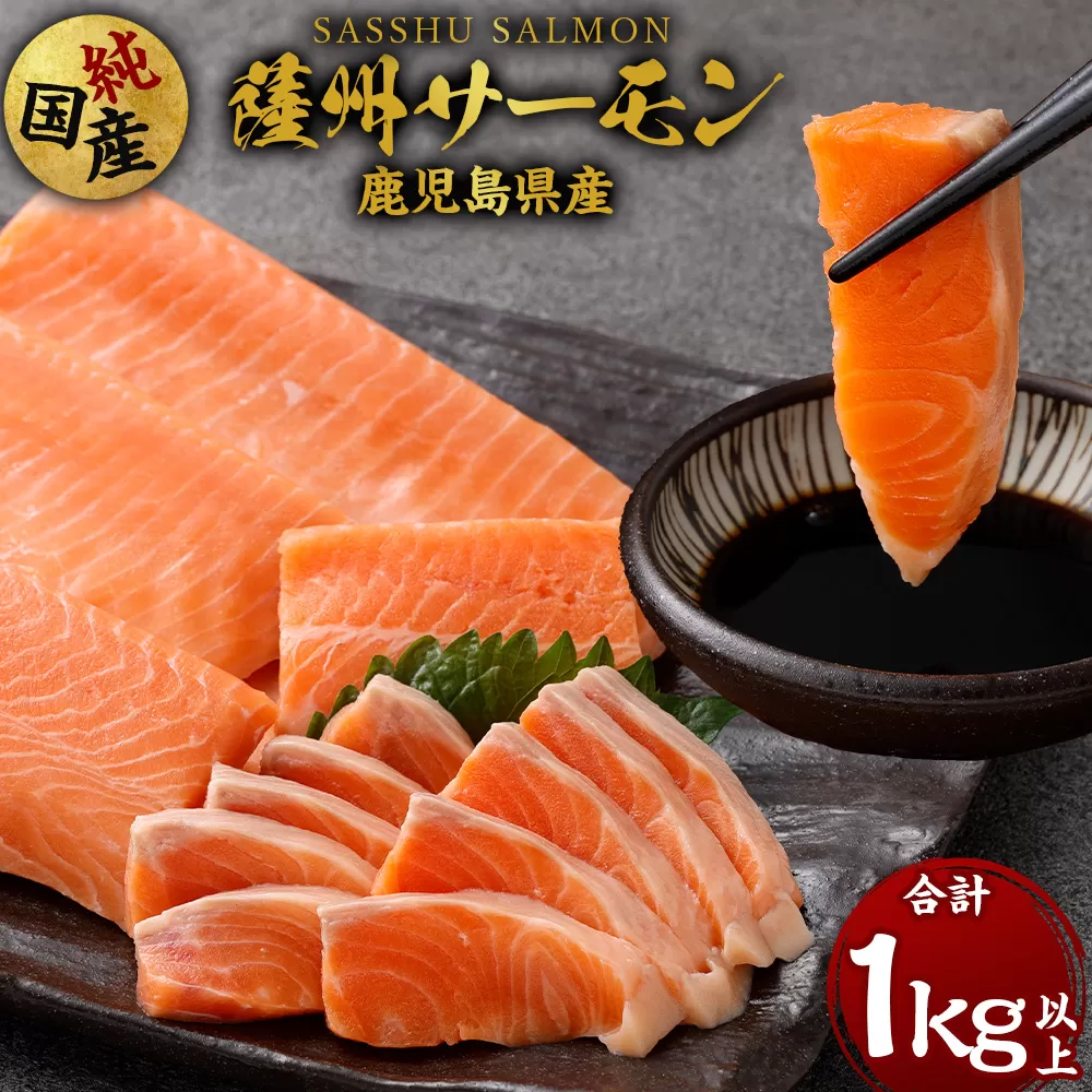 薩州サーモン 1kg 【鹿児島県産】 純国産 サーモン 鮭 サケ さけ シャケ 魚 海鮮 鹿児島 国産 養殖 BS-247