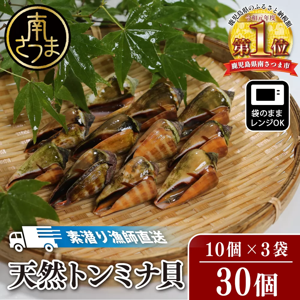 【素潜り漁師直送】【袋に入った冷凍のままでレンジ対応】【南さつま市　笠沙産　天然トンミナ貝】