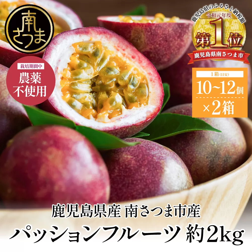 【鹿児島県産】パッションフルーツ 約2kg（10～12個程度×2箱） フルーツ 果物 旬 南国 鹿児島 南さつま市 清直kajuen