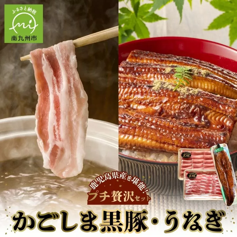 106-05 かごしま黒豚しゃぶしゃぶ用2パック・鹿児島県産ウナギ1尾のプチ贅沢セット