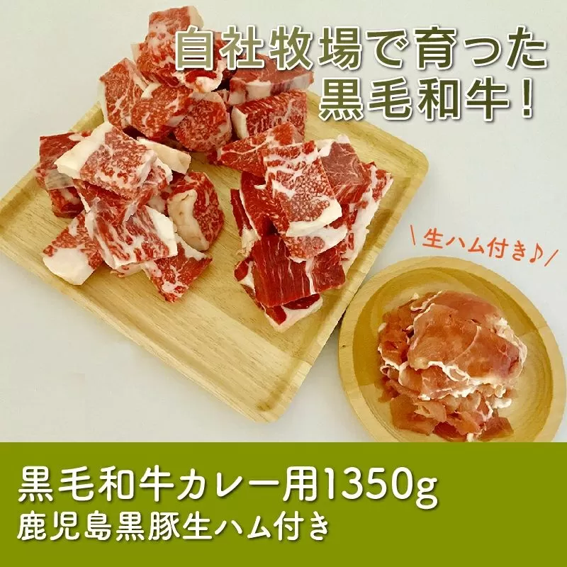 027-02 自社牧場の黒毛和牛カレー用1350g＋生ハム100g