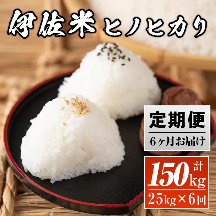 isa139  【定期便】鹿児島県産！伊佐米ヒノヒカリ(計150kg・25kg×6ヶ月) 薩摩の北の郷、清き水の流れで生まれるお米【神薗商店】