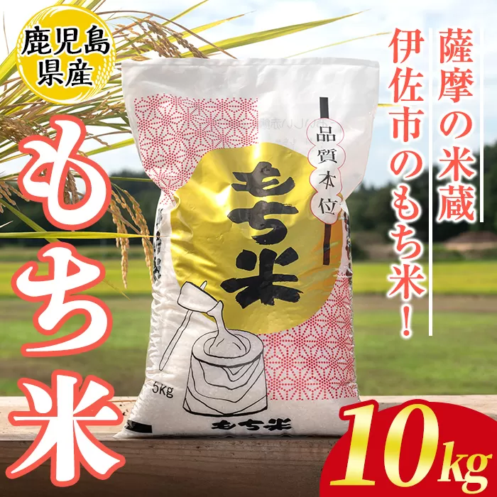 isa810 鹿児島県産もち米(10kg) 国産 鹿児島県 餅米 お米 おはぎ 赤飯 おこわ 伊佐米 【赤崎農園】