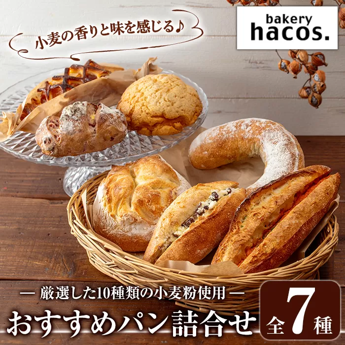 a984 ハコスおすすめのパン詰合せセット(計7種)【bakery hacos】姶良市 パン 冷凍パン 詰め合わせ 惣菜パン 菓子パン パイ アップルパイ めんたいフランス クランベリーチーズ メロンパン 練乳小豆フランス 大納言 ブール