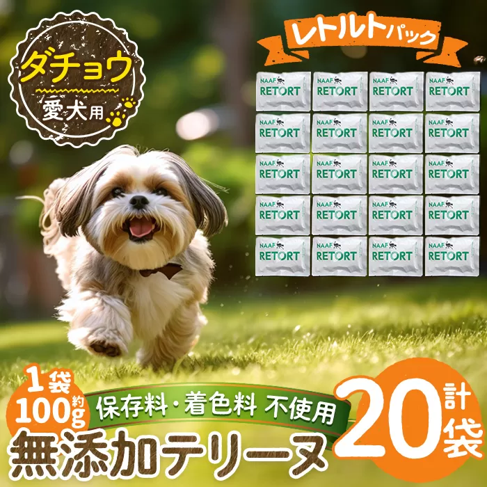 a1090-F ＜保存料・着色料 不使用＞愛犬用無添加テリーヌ レトルトパック ダチョウテリーヌ20袋(1袋約100g・合計約2kg)【Nフードサービス】姶良市 ダチョウ テリーヌ 犬 ドッグ ペット フード エサ レトルト おやつ ごはん ご飯 間食 ご褒美