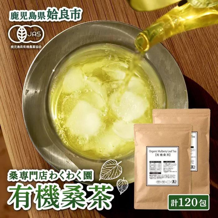 a793 国産！わくわく園有機桑茶・計120包(2g×60包・2袋)【わくわく園】