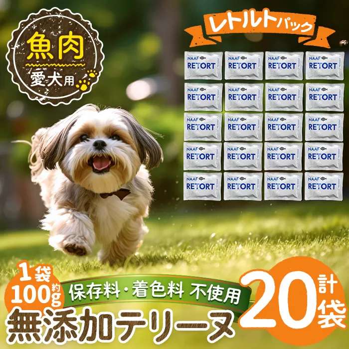 a1089-F ＜保存料・着色料 不使用＞愛犬用無添加テリーヌ レトルトパック 魚テリーヌ20袋(1袋約100g・合計約2kg)【Nフードサービス】姶良市 魚 テリーヌ 犬 ドッグ ペット フード エサ レトルト おやつ ごはん ご飯 間食 ご褒美