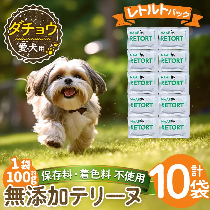 a1090-D ＜保存料・着色料 不使用＞愛犬用無添加テリーヌ レトルトパック ダチョウテリーヌ10袋(1袋約100g・合計約1kg)【Nフードサービス】姶良市 ダチョウ テリーヌ 犬 ドッグ ペット フード エサ レトルト おやつ ごはん ご飯 間食 ご褒美