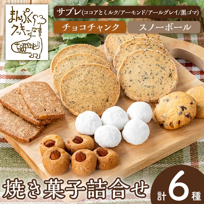 a997 焼き菓子の詰合せセット(計6種)【まんぷくクッキーtomorrow】 姶良市 焼菓子 菓子 お菓子 お土産 手土産 おやつ デザート セット 詰め合わせ ギフト サブレ アーモンド アールグレイ ココア クルミ 黒ゴマ スノーボール チョコチャンク
