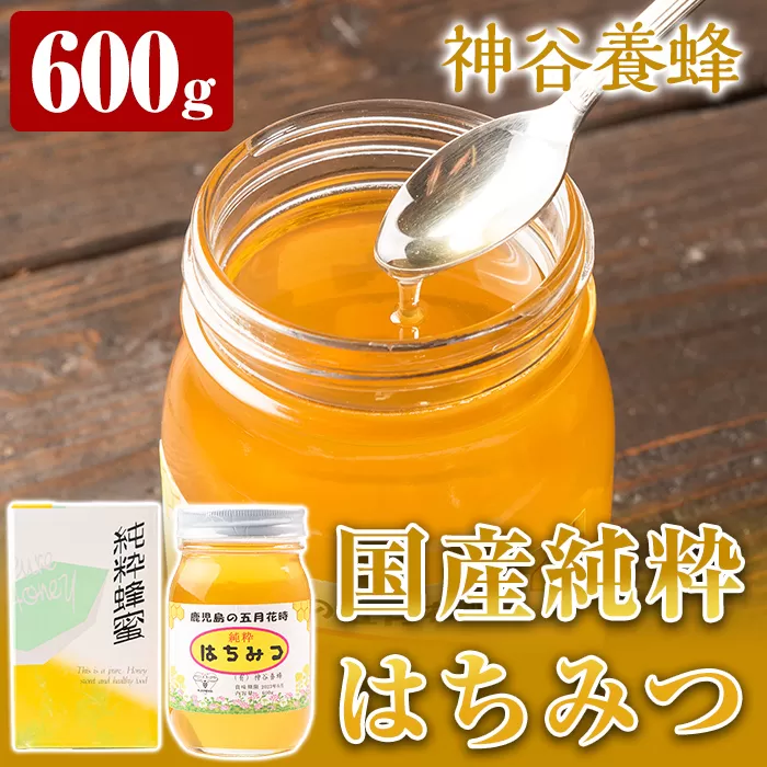 a686 【数量限定】国産！純粋はちみつ(600g)【神谷養蜂】