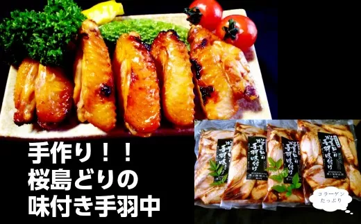 No.1089-1　【手作り！】桜島どりの味付き手羽中