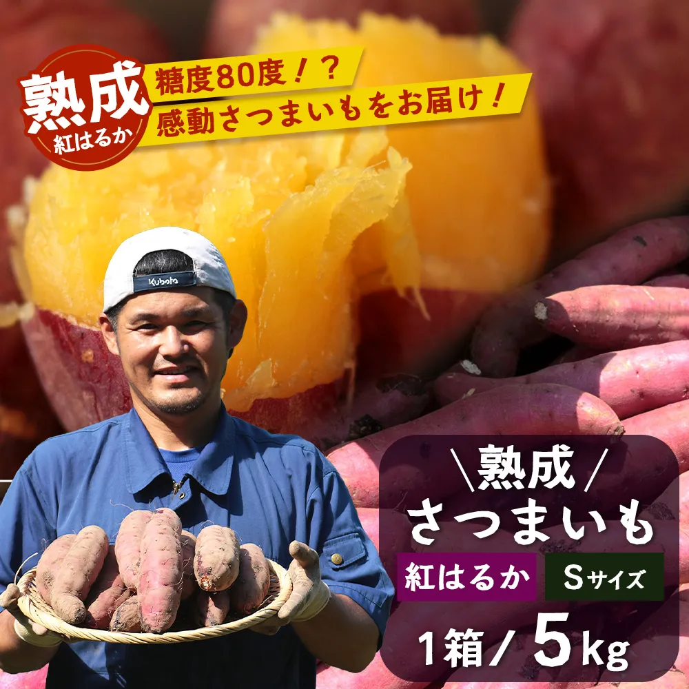 【先行予約：11月下旬配送〜】熟成 さつまいも 紅はるか 5kg Sサイズ (おすそ分け袋／美味しい焼き芋の焼き方 説明書付き） FR-212 ｜ 秋の味覚 2026年秋収穫 貯蔵 長期熟成 糖化 さつまいも サツマイモ 感動サツマイモ 焼き芋 べにはるか 小ぶり 野菜 ねっとり 濃厚 おやつ おかず お弁当 煮物 芋ごはん 味噌汁 産地直送 鹿児島県 南大隅町 株式会社フォレスト