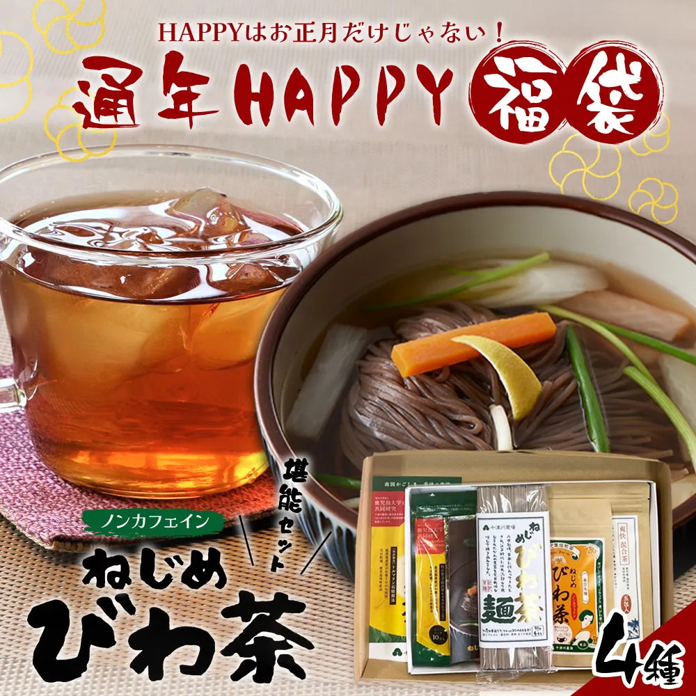 【HAPPY 福袋】ねじめびわ茶堪能セット（４種） TO-19-FB-NP｜鹿児島県 南大隅町 十津川農場