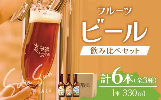 SunSunALE 【定番2種+辺塚だいだい飲み比べ6本セット】 HF-704 | 柑橘 たんかん 季節のみかん 辺塚だいだい 手作り はちみつ 南大隅町 人気 ビール