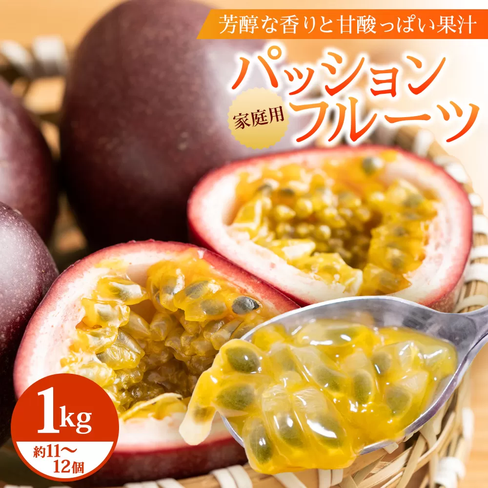[2026年・先行予約][訳あり品]家庭用パッションフルーツ1kg ( 約11〜12個 )濱田農園 HB-707