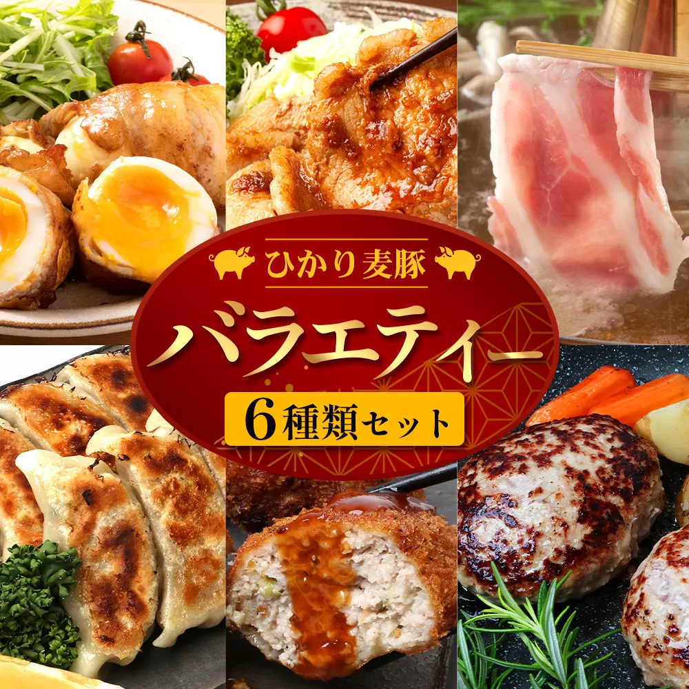鹿児島県産 ☆＼＼ ひかり麦豚 バラエティーセット ／／☆ しゃぶ肉/ロース肉/バラ肉/ハンバーグ/メンチカツ/餃子 HM-13 | 肉 お肉 にく 豚肉 ロース 衣付き 真空冷凍 新鮮 小分け 産地直送 鹿児島県 南大隅町