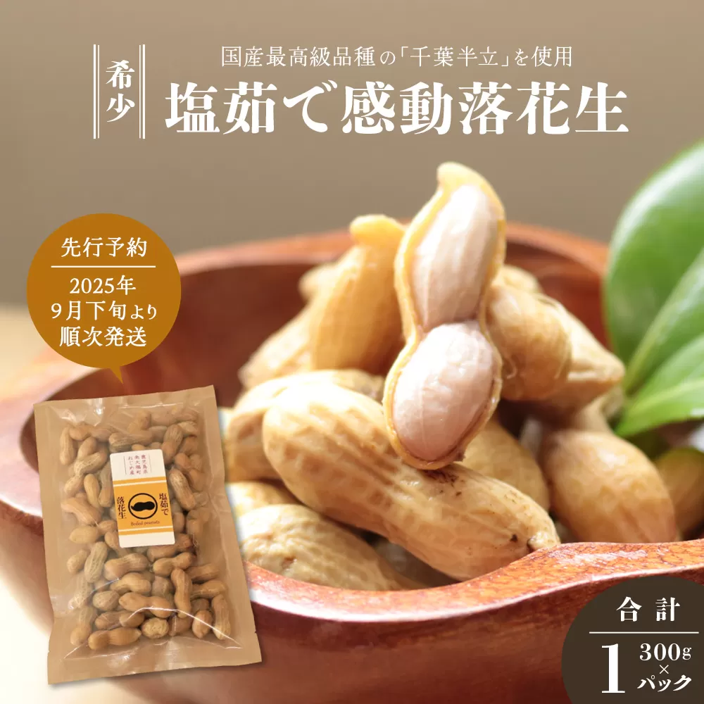 【先行予約・ 2025年9月下旬より順次発送】国産 塩茹で落花生 300 g × 1 パック（FR-505）