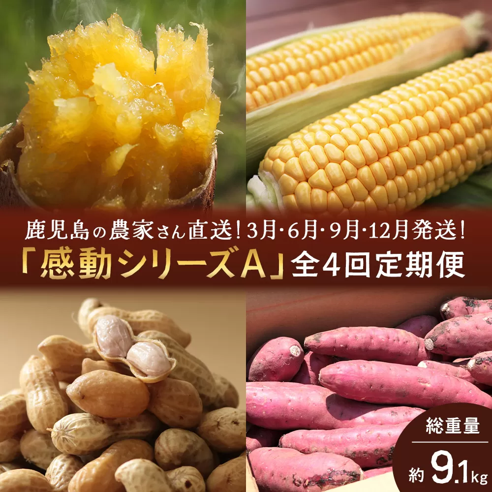 【定期便・年4回 】農家の感動シリーズA ( 冷凍焼き芋 ゴールドラッシュ 塩茹で落花生  紅はるか )(FR-305)