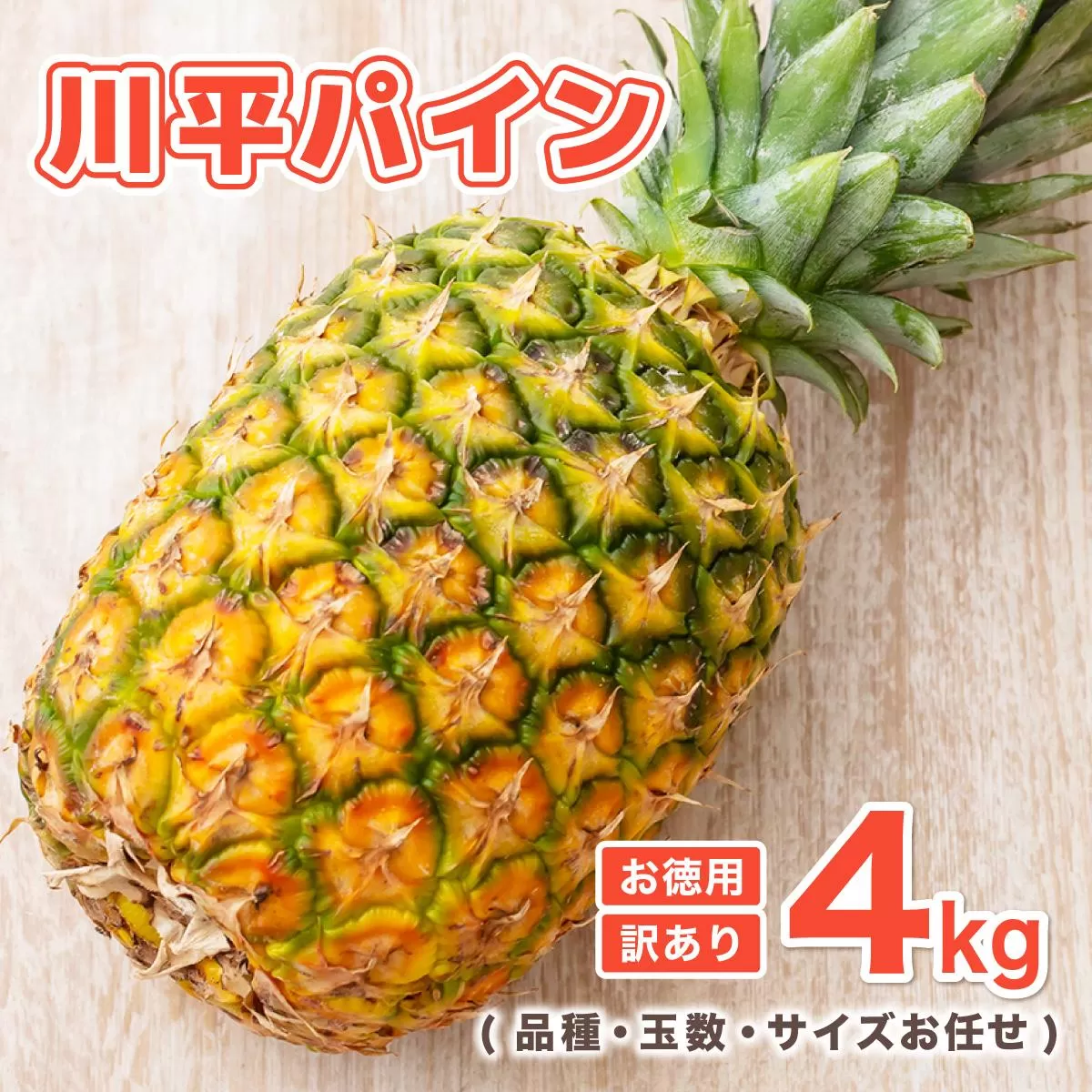 【2026年7月以降順次発送】川平パイン お徳用訳あり4kg ( 品種・玉数・サイズお任せ ) KN-6