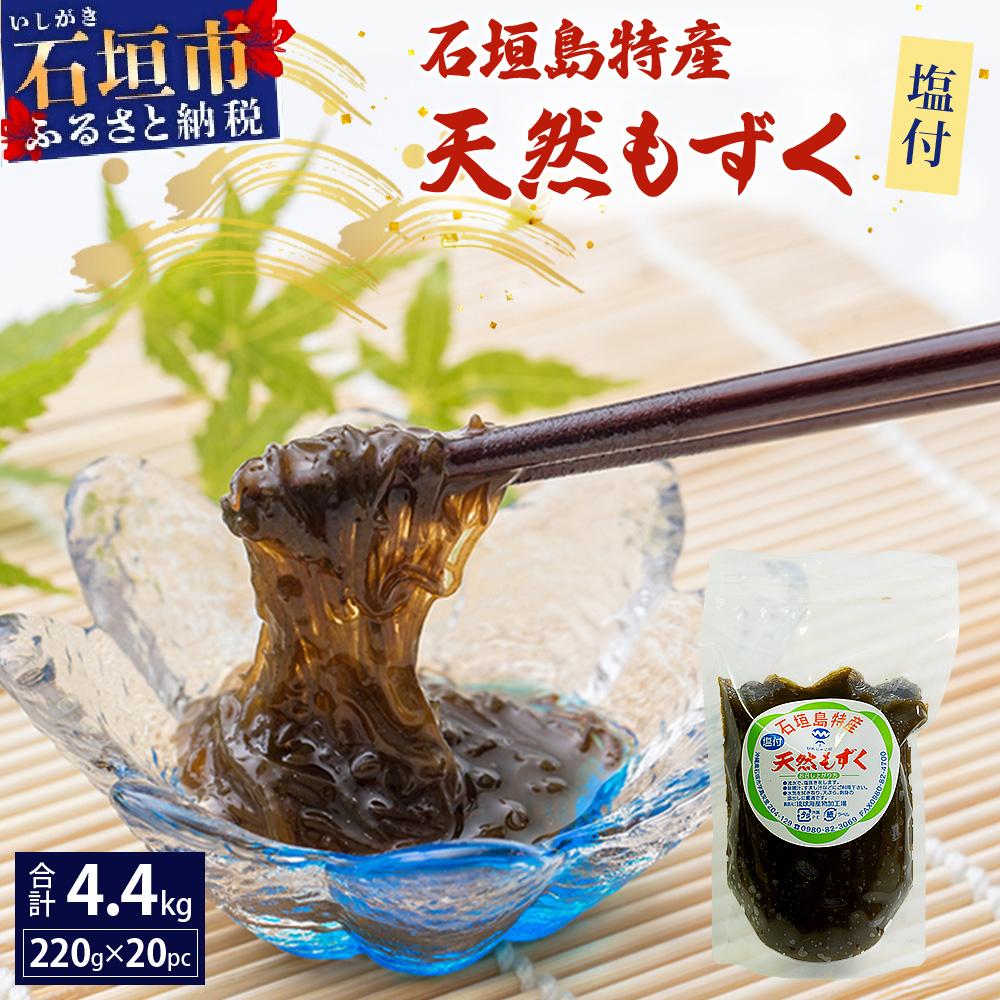 石垣島特産 塩付天然もずく 4.4kg (220g×20パック) | もずく 天然 石垣