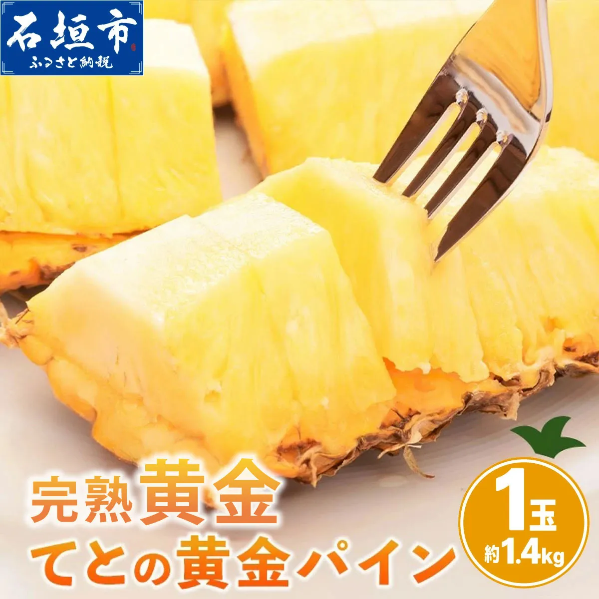 【先行予約】お試し用 完熟黄金 てとの黄金パイン 1玉 約1.4kg | 沖縄 石垣 ゴールデン パイン パイナップル 完熟 セット フルーツ デザート