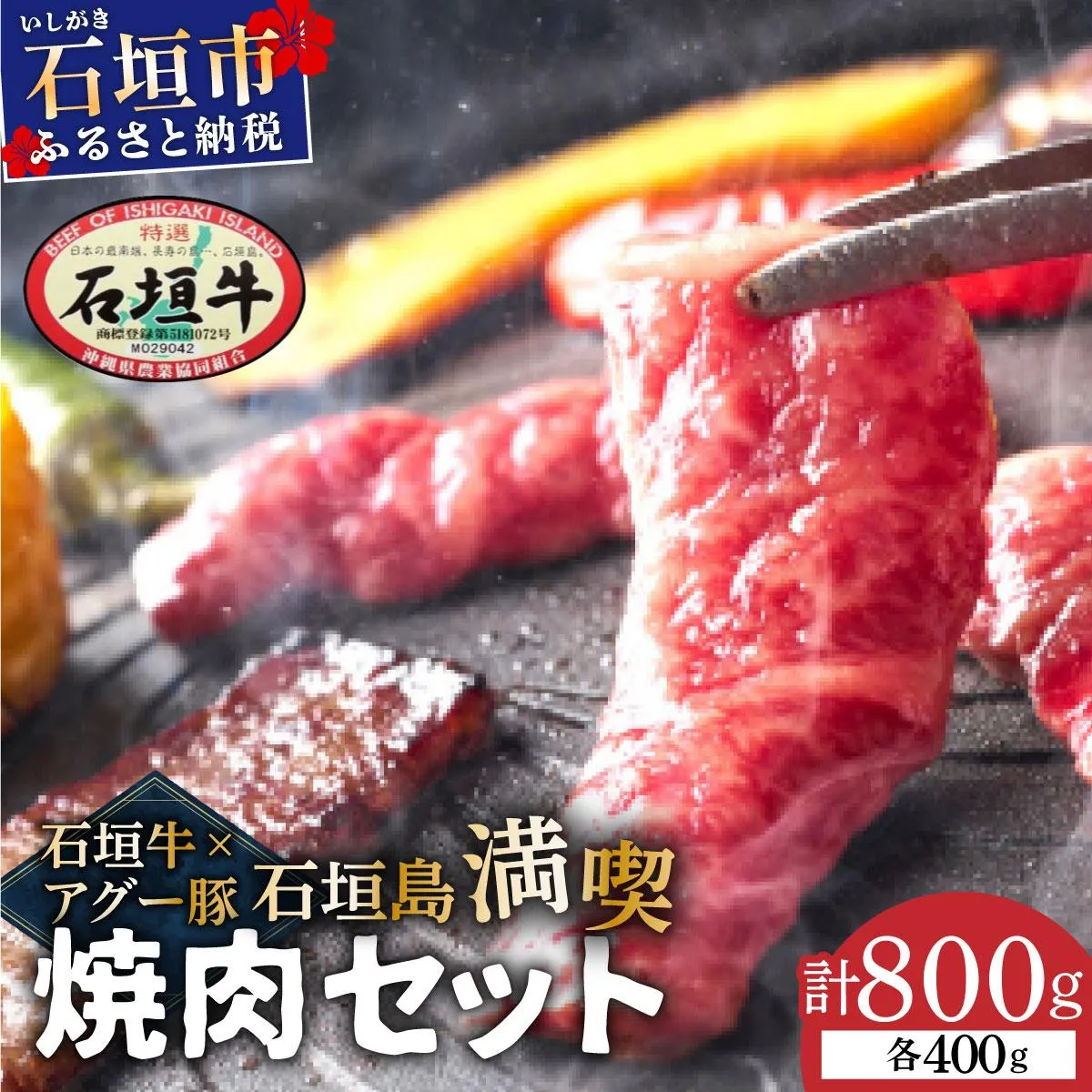 石垣牛×アグー豚（南ぬ豚）石垣島満喫焼肉セット（各400g 計800g）| 牛肉 セット 和牛 黒毛和牛 石垣牛 豚肉 あぐー豚 アグー豚 沖縄県 石垣島