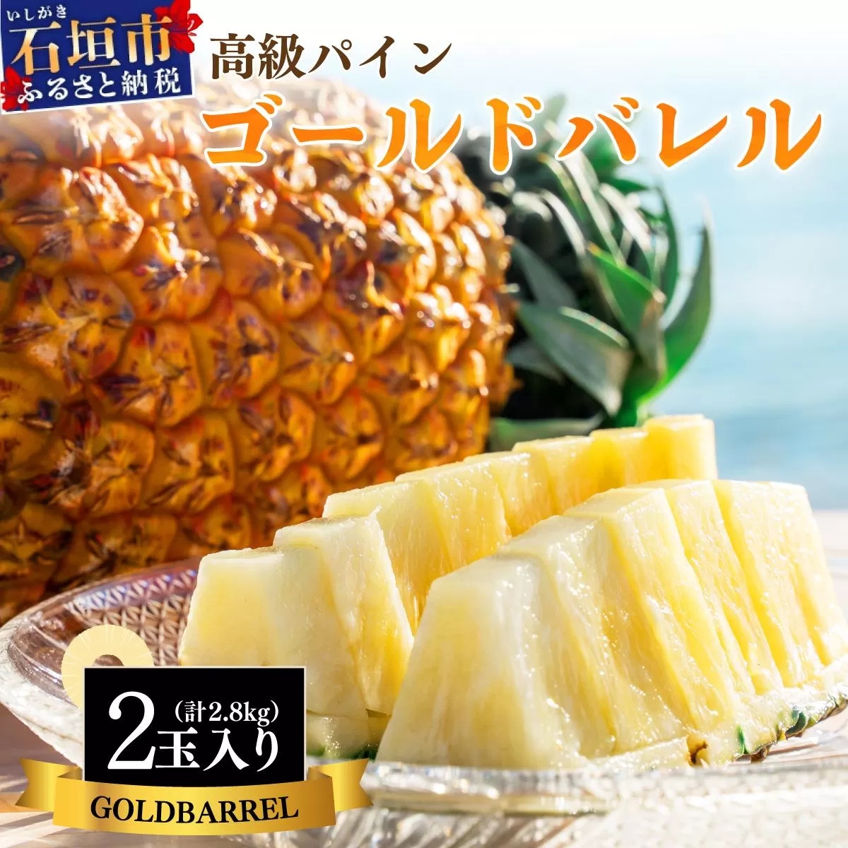＜先行予約＞ 石垣島産 中玉ゴールドバレル ２玉 約2.8kg ＜2026年7月以降発送＞ | 産地直送 沖縄 石垣 フルーツ パイナップル パイン ゴールドバレルパイン SI-113