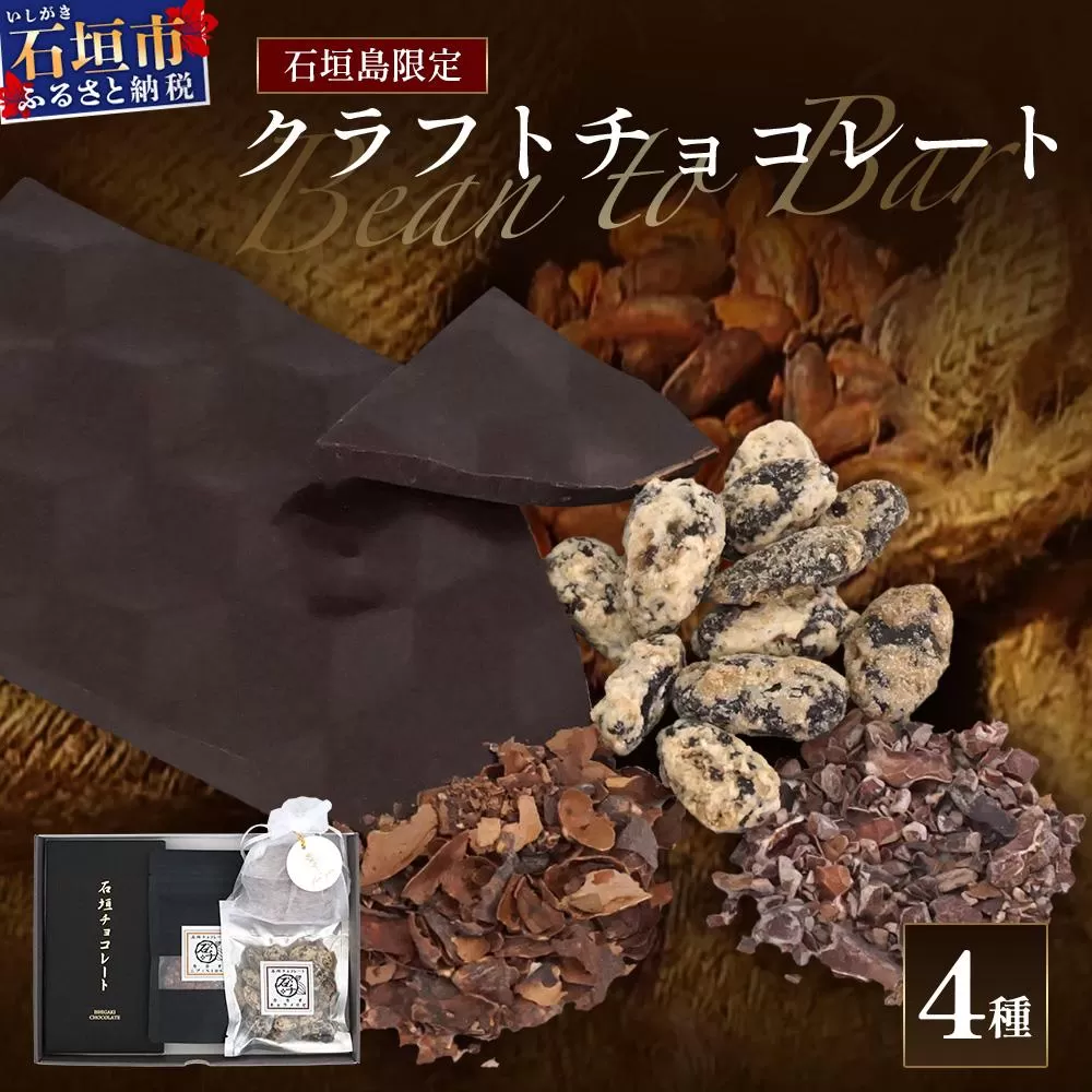 石垣島限定 クラフトチョコレート 4種セット | 沖縄県 石垣市 石垣島 クラフト チョコ 限定 カカオ FC-1