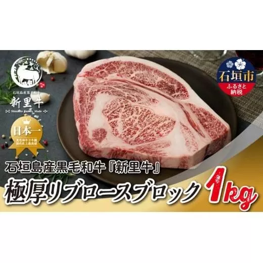 石垣島産 黒毛和牛 新里牛 極厚リブロースブロック（1kg×1）1kg ステーキ 焼肉 バーベキュー SZ-75