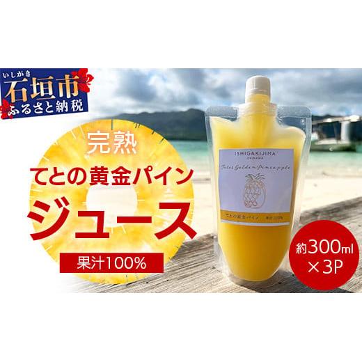 《2026年4月以降順次発送》完熟てとの黄金パインの果汁100％！！濃厚ジュース300ml×3パックをお届け！【 沖縄県 石垣 完熟 パイン パイナップル 黄金 果汁 100％ 】TF-45_R8