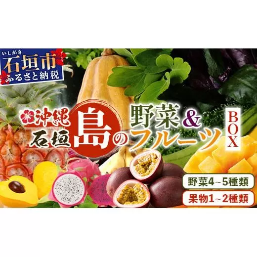 沖縄 石垣島 新鮮 島やさい・くだもの BOX 【 野菜・フルーツ 詰め合わせセット 】1箱 ≪お野菜4～5種類、フルーツ1~2種類≫ ｜沖縄 石垣島 産地直送 旬 果物 フルーツ 新鮮 島野菜 野菜セット 詰め合わせ CK-4