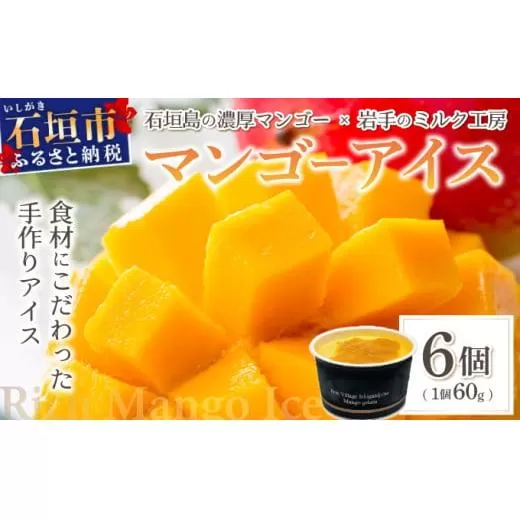 マンゴーアイス 6個（1個 60g）【石垣島 石垣市 沖縄県石垣市 セット アイス 石垣島産 八重山 マンゴー 牛乳 完熟マンゴー】 PI-1