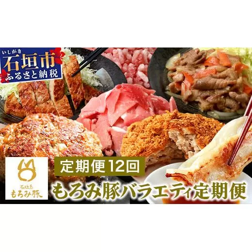 【12回定期便】もろみ豚 バラエティ定期便 | 沖縄 石垣 12ヵ月 精肉 細切れ こま切れ 小間切れ 切り落とし ミンチ ハンバーグ メンチカツ 餃子 豚肉 肉 惣菜 総菜 定期 頒布会 みそ漬け 味噌漬け おかず AH-23-1