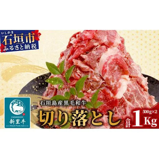 石垣島産 黒毛和牛 新里牛 多用途抜群！ 切落し (500g×2) 合計1kg SZ-12