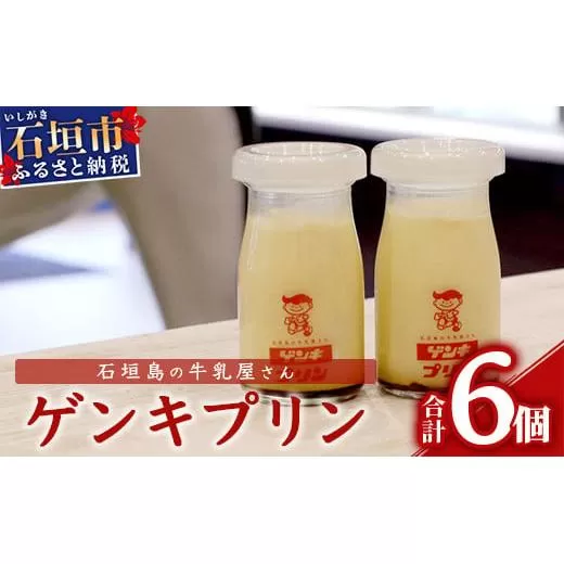 ゲンキプリン 6個 【プレーン 八重山ゲンキ乳業 お土産 観光 ゲンキくん ゲンキみるく 石垣島の牛乳屋さんのプリン】OP-1【島外不出のゲンキくん製品が返礼品に!!】【大人気の「ゲンキくん保冷バッグ」もお届け】