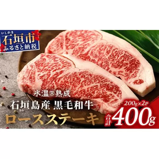 【氷温®熟成】石垣島産 黒毛和牛 ロースステーキ 400g お肉 肉 牛肉 冷凍 ステーキ 焼肉 やきにく BBQ アウトドア お祝い 贈答 プレゼント 200g×2枚 八重山食肉センター YC-2