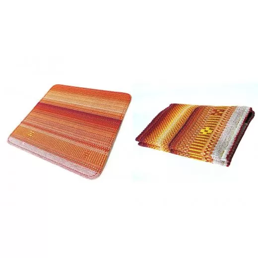 手織みんさマウスパッド（夕日）・名刺入れ（夕日）セット AI-29-1