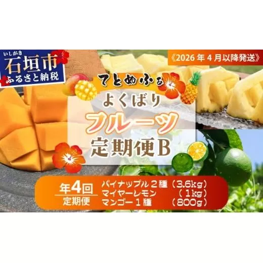 《2026年4月以降発送》島のおいしいを贅沢に！パイナップル2種とマンゴー、マイヤーレモンのよくばり定期便　年4回に分けてお送りします