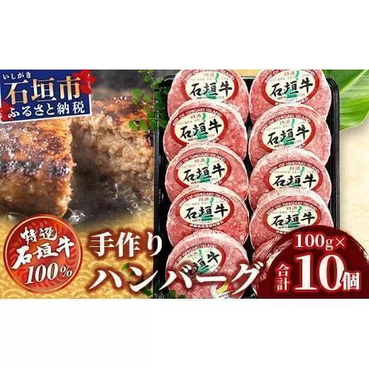 石垣牛 ハンバーグ セット (100g×10個)<2026年7月発送> | 国産 石垣牛100% 沖縄 石垣島産 高級 黒毛和牛 ビーフ ハンバーグセット