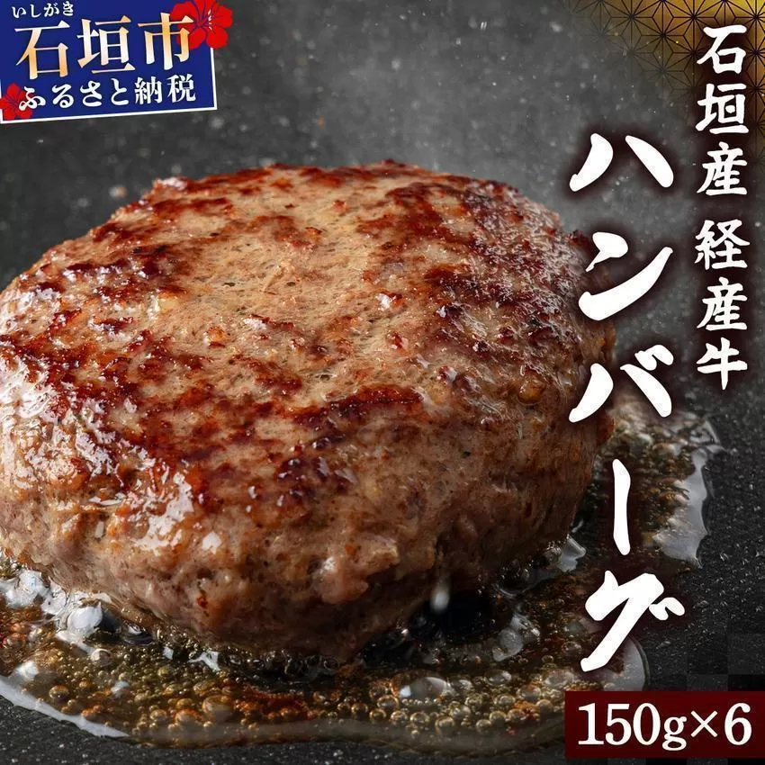【2026年3月発送】石垣産経産牛ハンバーグ150g×6/箱